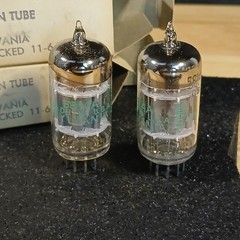 Matching Pair Sylvania 1964 JAN 5814A Audio Tubes NOS NIB
