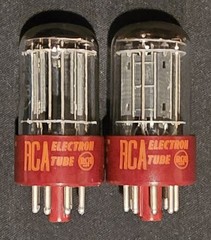 RCA 5692 6SN7 GT TUBE 1960s 10,000 HOUR RED BASE MATCHING SET NIB