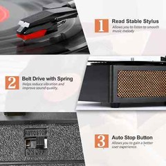 RetroAudio Record Player Bluetooth Turntable Stereo Vinyl Wireless Audio Turntab