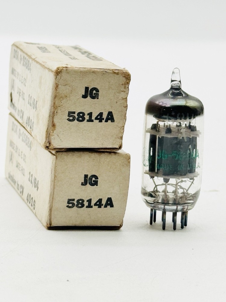 x2 NEW Vintage PAIR NOS GE JAN 5814A 12AU7 Military Vacuum Electron Tubes H8