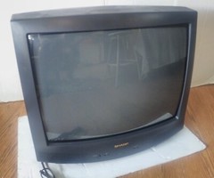 Vintage Sharp 25K-M100 CRT TV Retro Gaming Television No Remote 1998