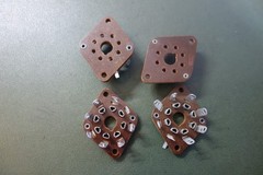 4 Ea 8 Pin Vintage Wafer Tube Sockets -1 1/2″ Mounting – NOS