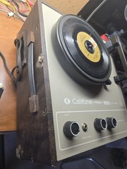TESTED Califone 1420K Record Player Portable Vinyl Turntable. See Video