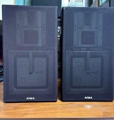 Aiwa SX-E77 Vintage Square Flat Diaphragm Speakers Pair 3-Way AFBS Audiophile