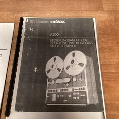 STUDER REVOX A700 – Operating Instructions & Schematics A-700 User Manual A 700