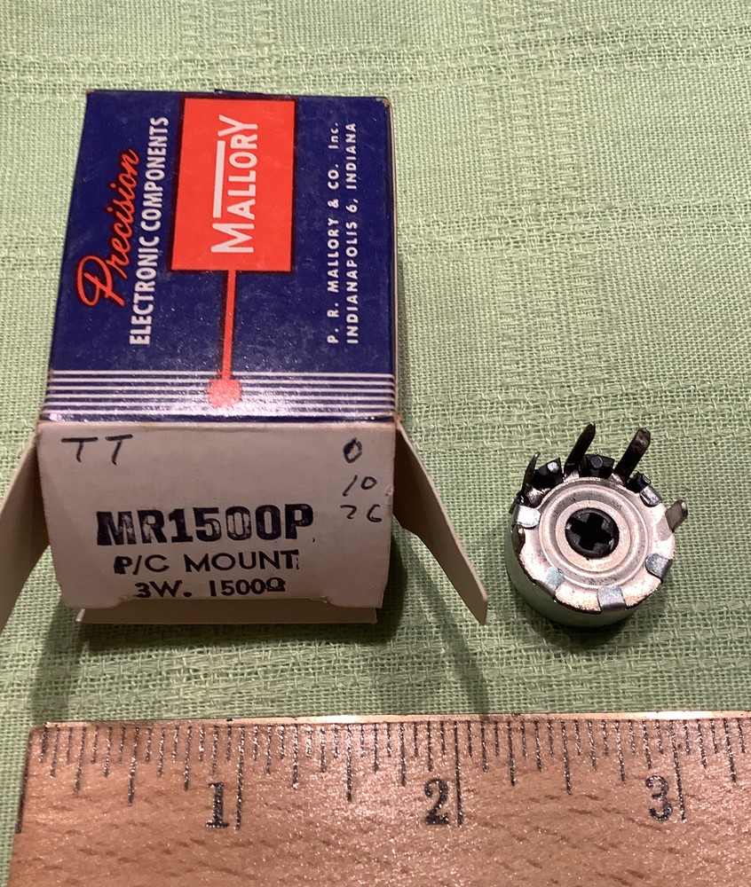 Mallory Potentiometer MR1500P p/c mount 1500 ohms 3 watts