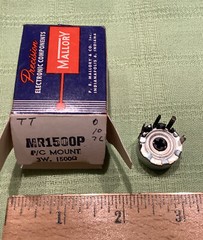 Mallory Potentiometer MR1500P p/c mount 1500 ohms 3 watts