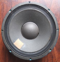Stromberg-Carlson 12″ woofer c.1962—old cloth patch puncture repair—sounds great