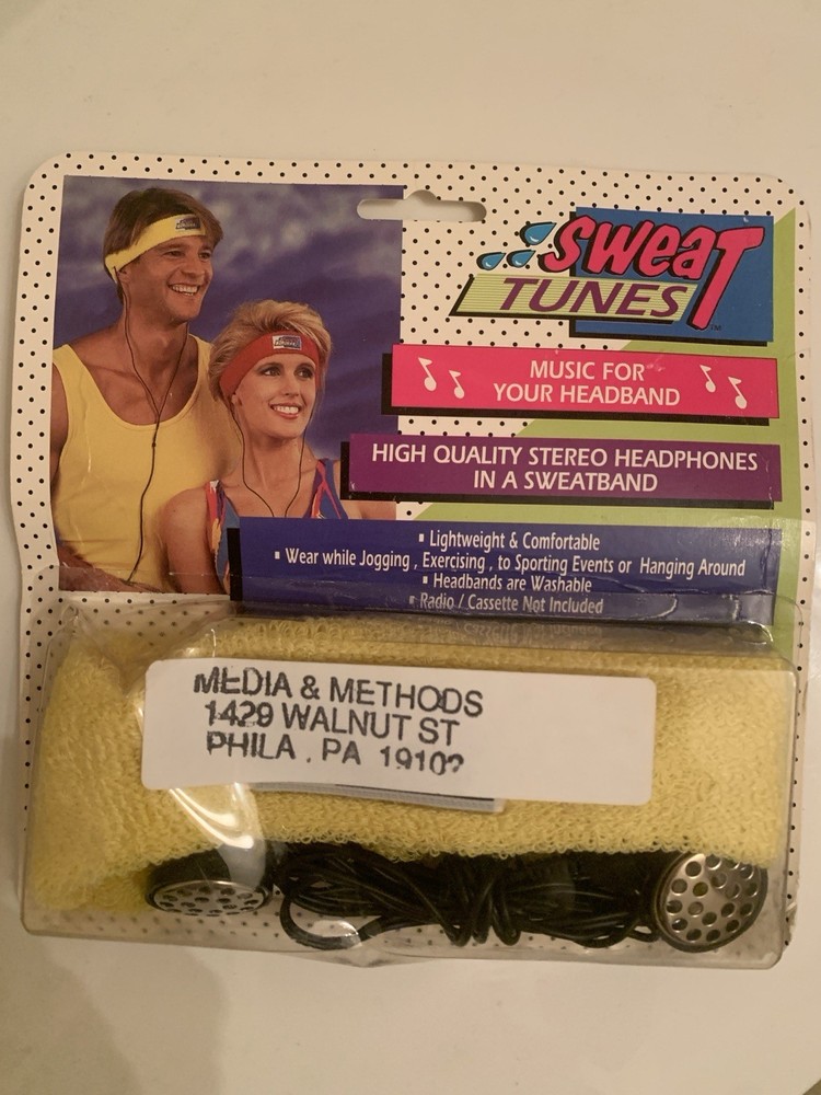 New 80’s Novelty Sweat Tunes Terry Cloth Stereo Music For Your Headband 1980s