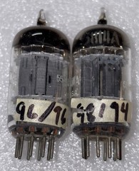 Matched Pair GE JG-5814A (12AU7) Grey Plate 3X Mica Mil Spec Tubes TV7 Strong