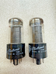 NOS NIB GE 6V6GT Tube Black Plate Pair