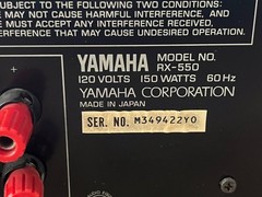 Vintage Yamaha RX-550 Stereo Receiver