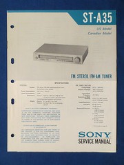 SONY ST-A35 TUNER SERVICE MANUAL ORIGINAL FACTORY ISSUE GOOD CONDITION
