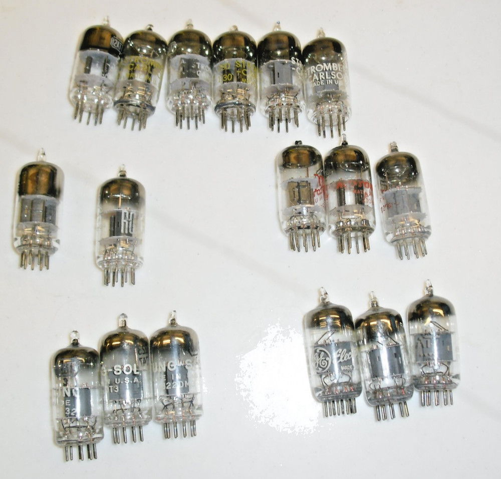 12AT7 Vacuum Tube Lot Untested Stromberg Carlson, GE, Tung-Sol, RCA, Motorola