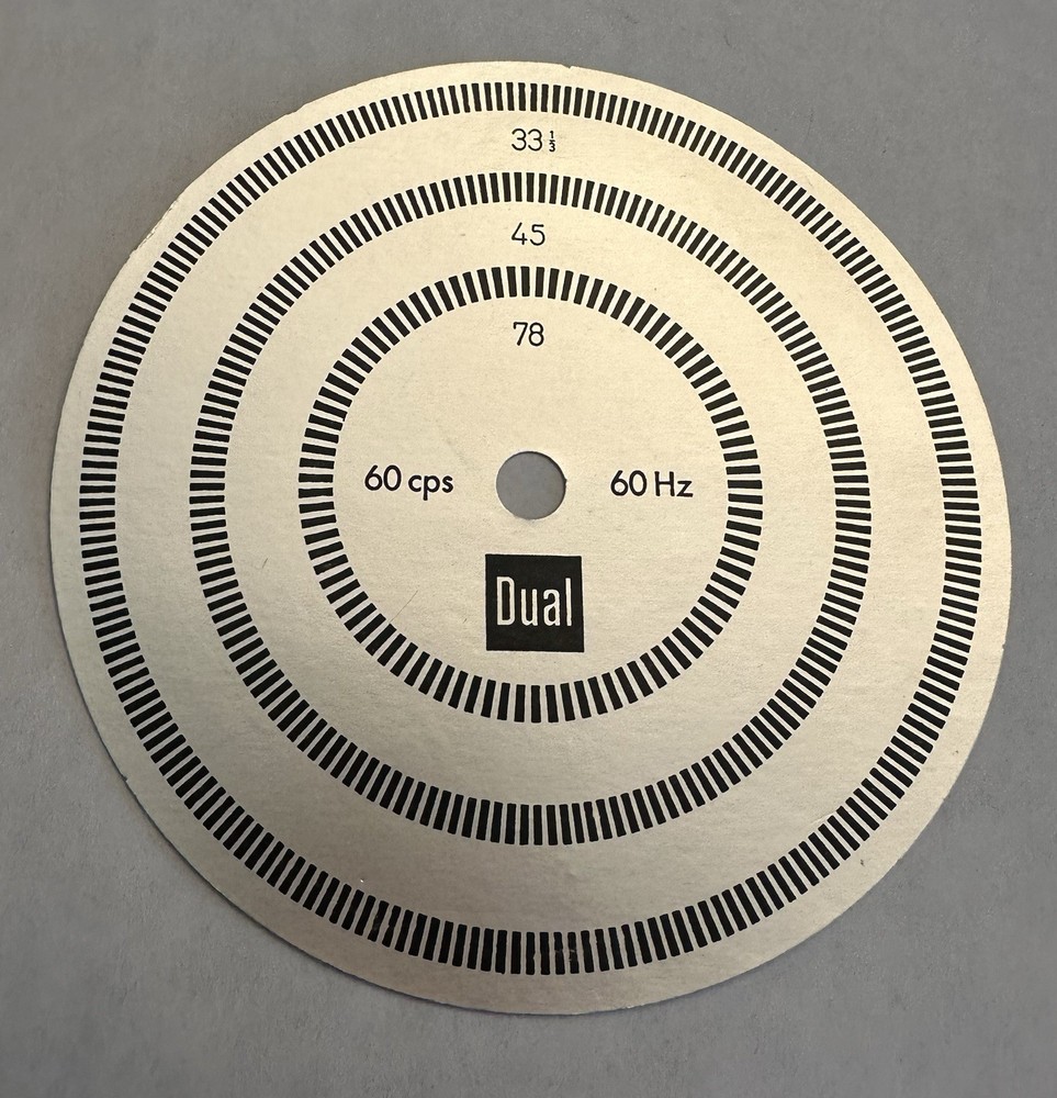 Vintage Dual Turntable Strobe Disc – Speed Adjustment – 60 Hz – 33/45/78 RPM