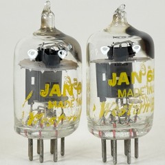 Tested Matched Pair Western Electric JAN 6AS6 Tubes Dual Control Pentode Tubes