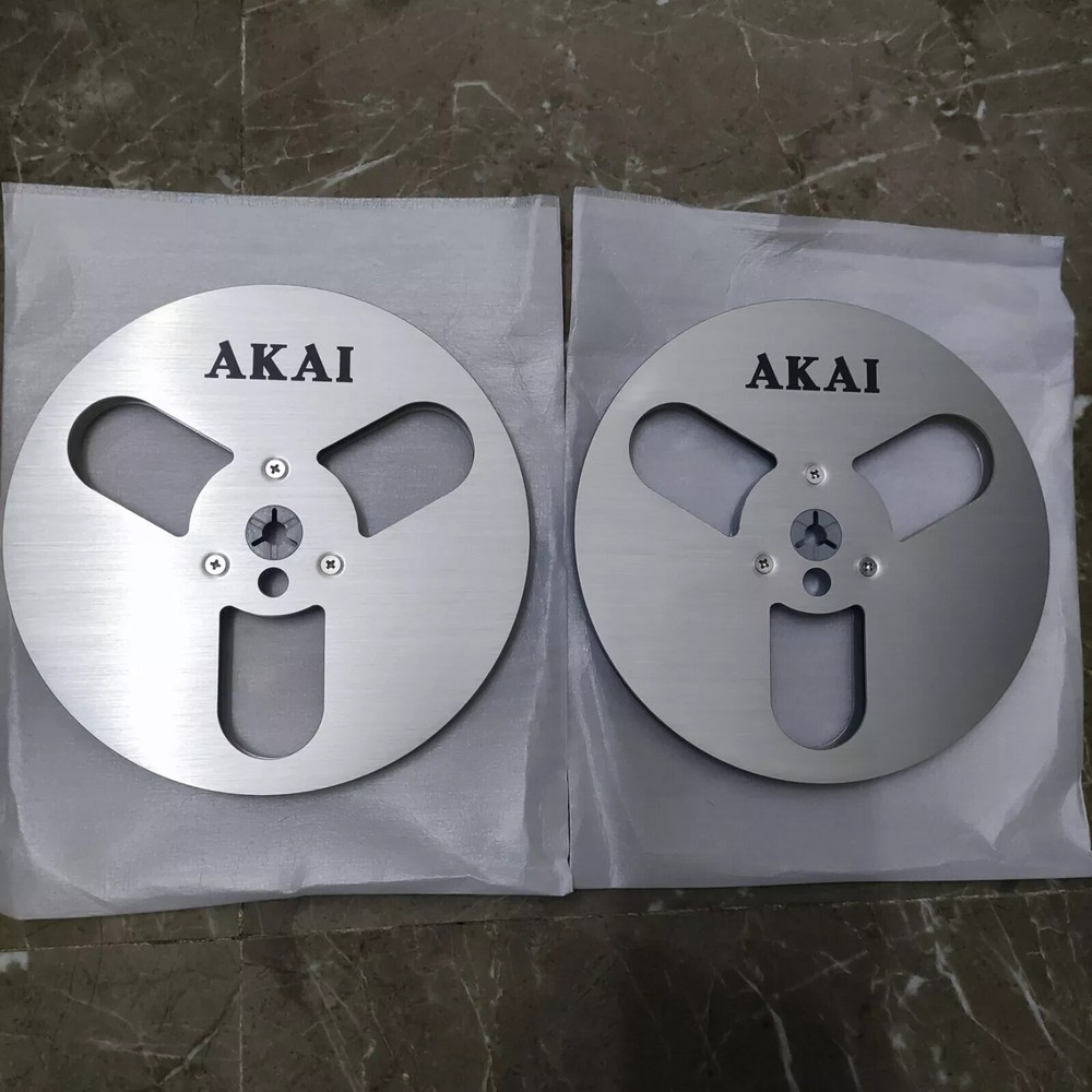 One Pair silvery TAPE REEL Akai 7″ inch Light Metal Aluminum Take Up Reel