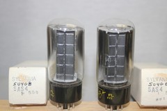 2 1959 NOS NIB MATCHED, BAL 5AS4A 5U4GB Tube Sylvania Black Pl Tested 105% 539B