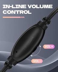 L02 Wired Headset, 3.5mm Stereo Headphones with Noise Canceling Black
