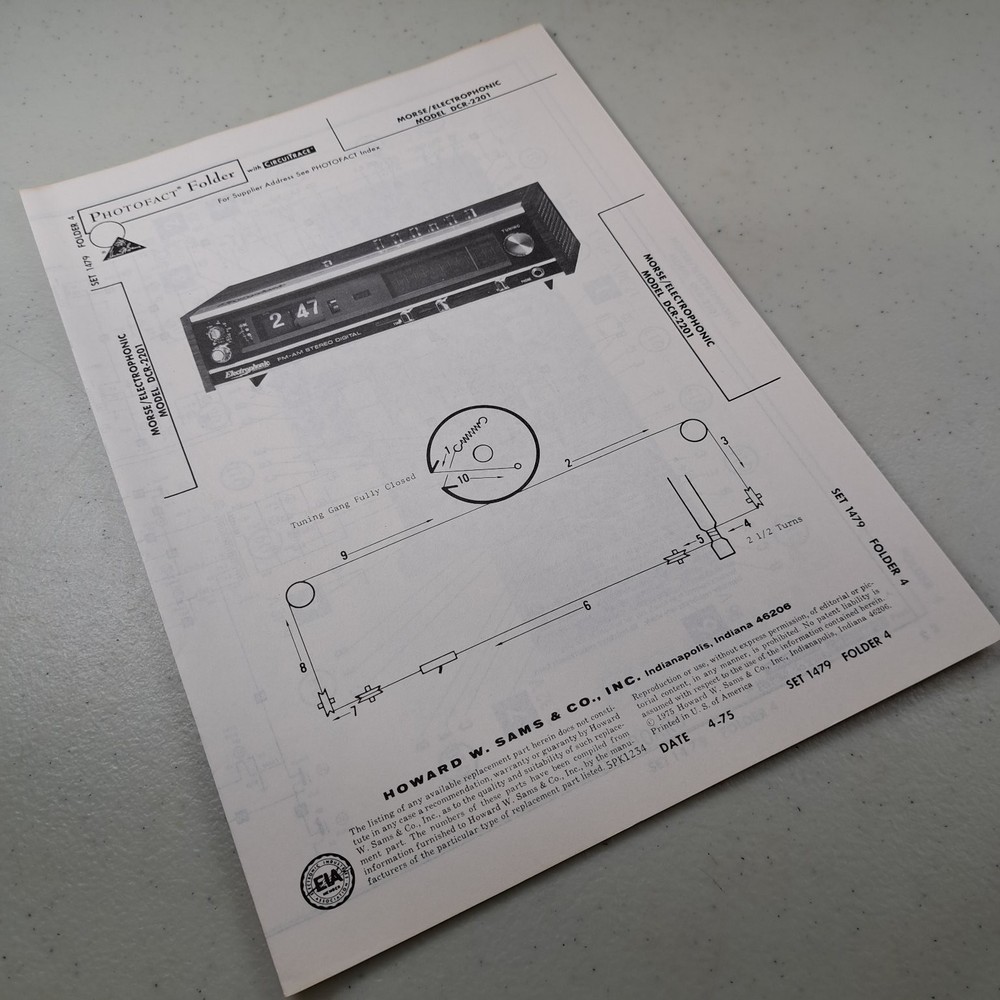 Morse/Electrophonic Model DCR-2201 1975 Clock Radio