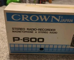 VTG Crown Japan Stereo Radio Recorder Magnetophone Stereo Radio P-600 NOS.