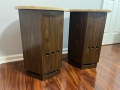 PAIR EMPIRE GRENADIER 6000 SPEAKERS Round Marble Table Top Vintage