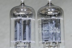 Matched Pair Tung-Sol 12AX7/ECC83 Long Plate Square Getter Very Strong USA
