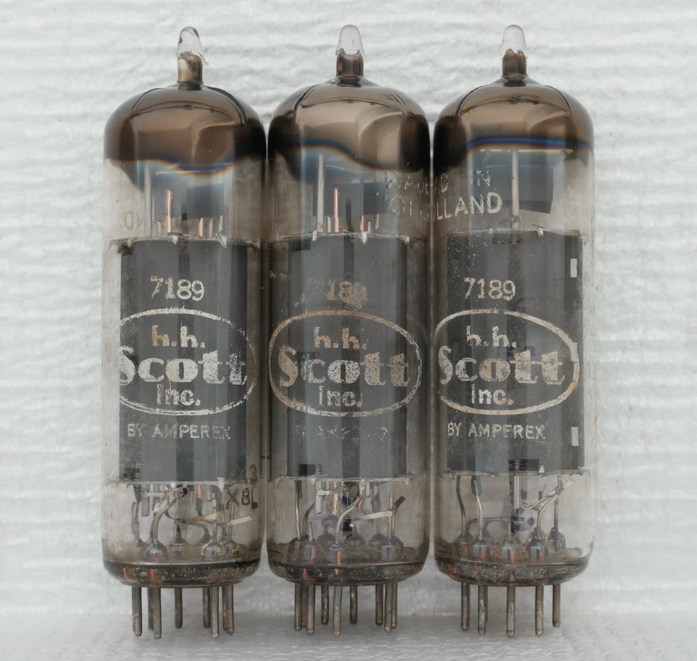 3 Amperex/Scott 7189/EL84/6BQ5 Vacuum Tubes : D-Getter/Same Date Code (rX3 X8L)