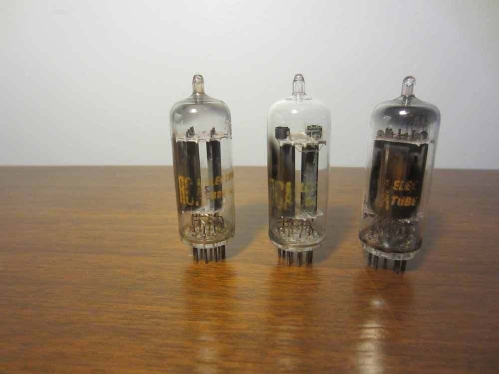 Lot of 3 RCA Clear Top 6CG7 6FQ7 Tubes – Hickok Tested