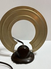 Vintage Mid Century JFD UHG Indoor TV Loop Halo Antenna Bakelite Base