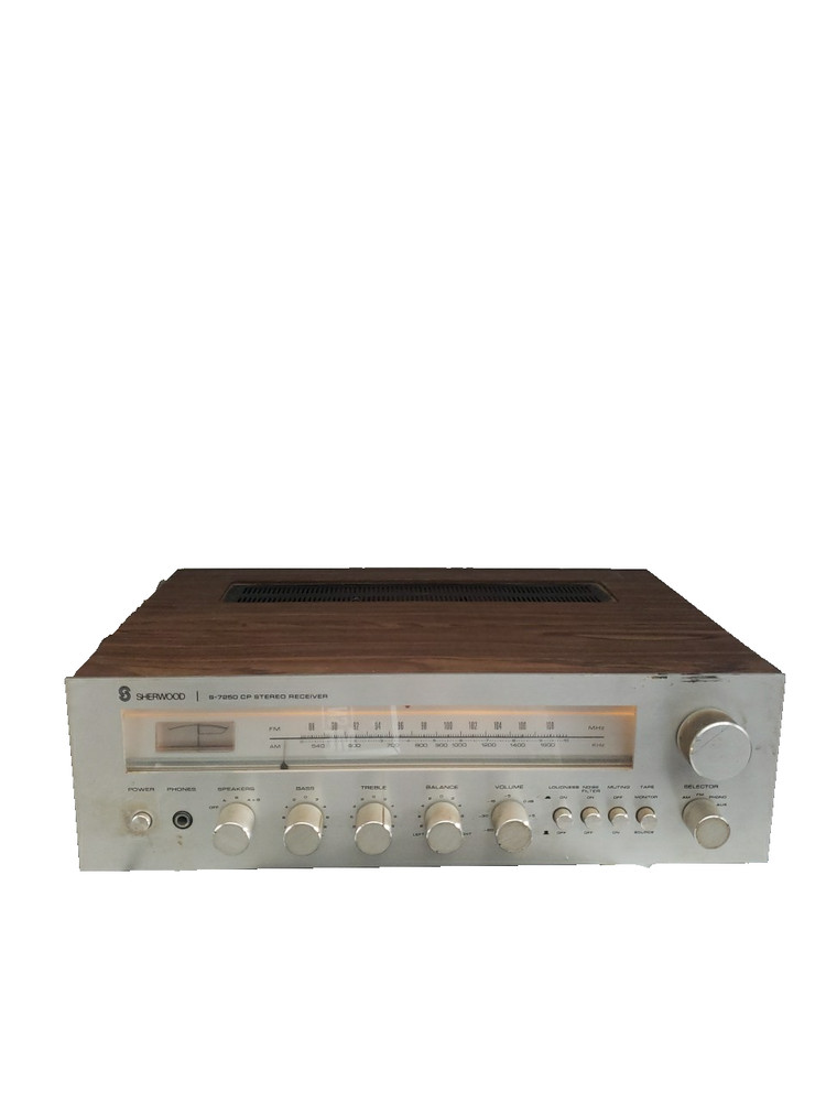 Vintage Sherwood S-7250 CP Stereo Receiver – Works -BUT NOT TUNER–Please Read: