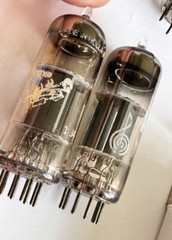 Pair AMPEREX 7062 E180CC RARE- BUGLE BOY Treble Clef Matched Heerlan Δ1A2 Grail