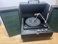 Rare MCM Ward Airline Solid State Stereo Record Player-Speakers Travel Portable