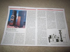 EPI Epicure Model 1 Speaker Review, 2 pgs, Full Test