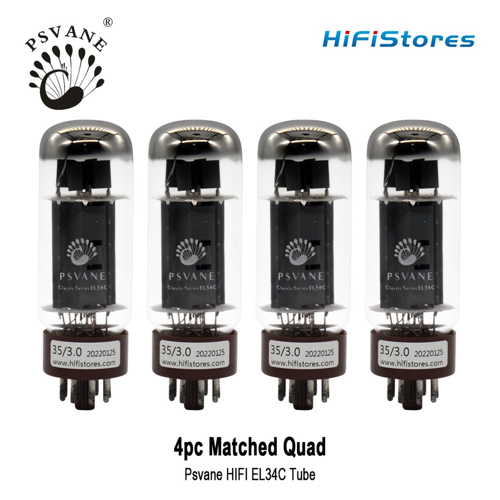 4PCS PSVANE EL34C Replaces EL34 EL34B 5881 6L6G 6CA7 6P3P KT77 Precision Matched