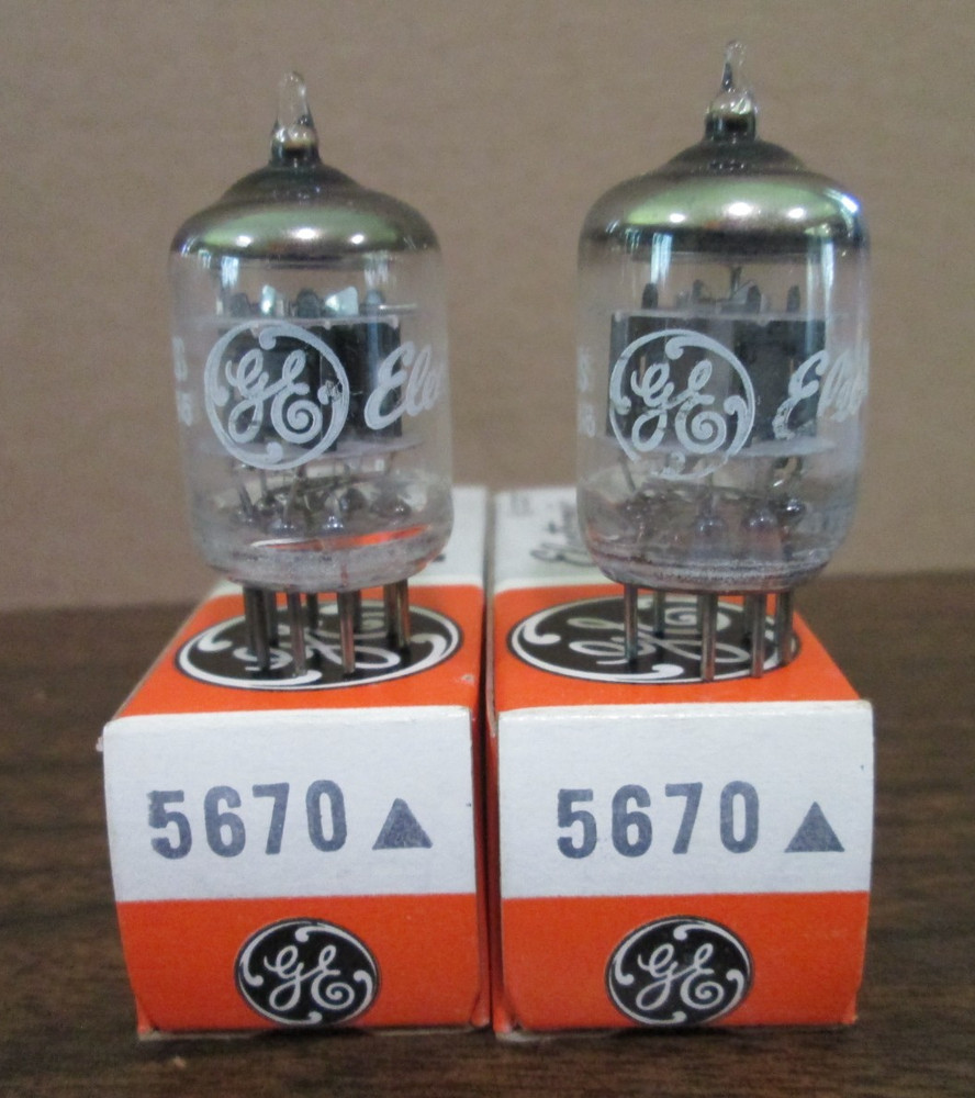 TWO NEW GE 5670 Delta/Triangle Radio Amp Vacuum Tubes IOB Matching Codes