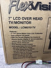FlexVision LCM0701TV 7” Flip Down Overhead LCD TV Monitor Audiovox Car Van RV