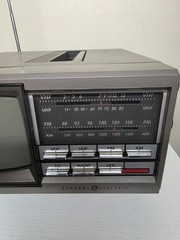Vintage General Electric Portable Black & White TV AM/FM Radio Combo – Tested &