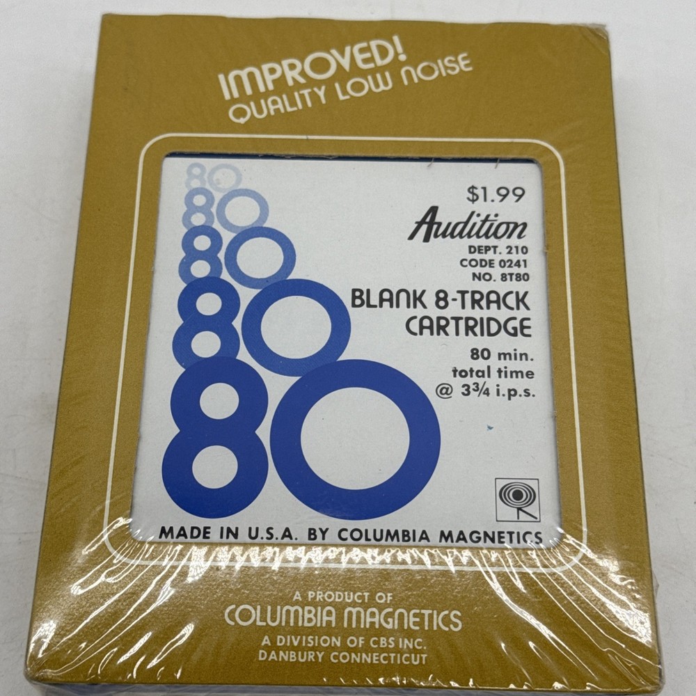 Columbia Magnetics Blank 8-Track Tape Cartridge 80 Minutes New Sealed USA