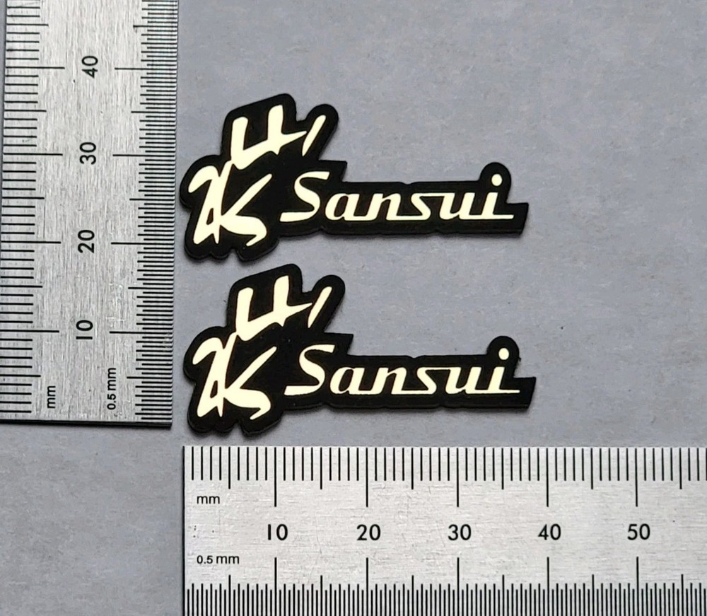 Sansui Speaker Badge Logo Emblem – Premium Gold Pair With Self Stick Adhesive
