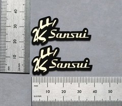 Sansui Speaker Badge Logo Emblem – Premium Gold Pair With Self Stick Adhesive
