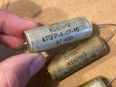 3 NOS Vintage .47 uf 400v Astron Vitamin Q Capacitors TEST GOOD Glass-Sealed PIO