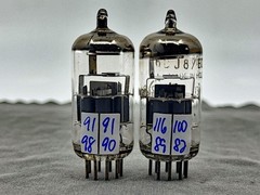 (1) Pair Amperex HP 6DJ8 ECC88 Vacuum Tubes O Getters Tests Strong Amplitrex