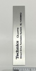 Technics SL-1200MK2 Turntable Replacement Badge Custom Made Silver Aluminum