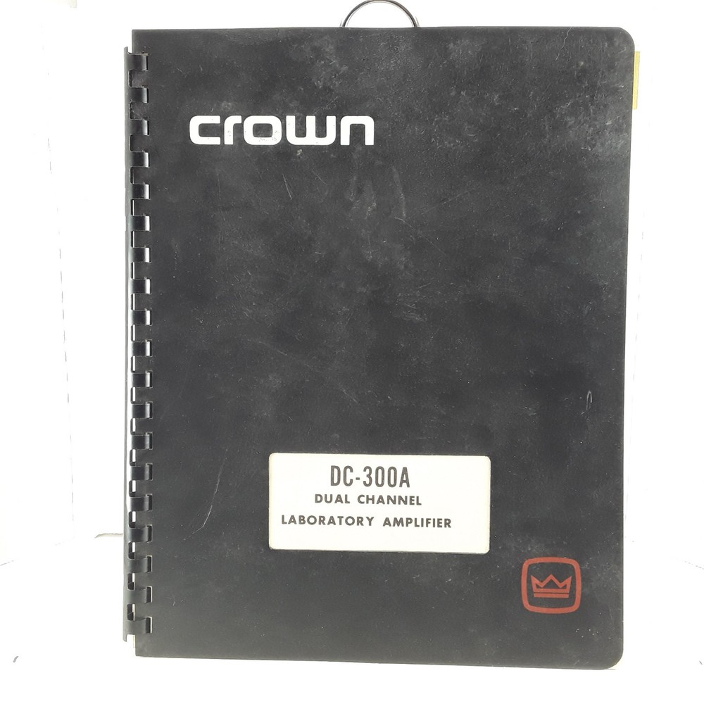 CROWN DC-300A POWER AMPLIFIER ORIGINAL INSTRUCTION MANUAL/VG CONDITION