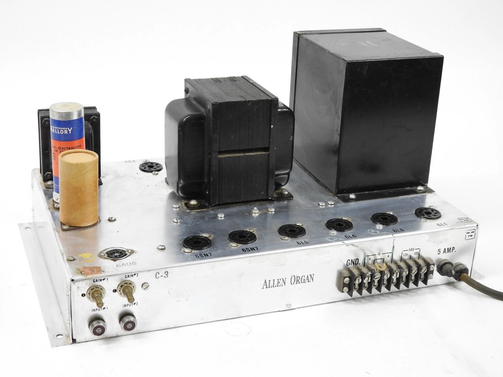 Allen Organ Vintage 6L6GC 6SN7GT Tube Audio Amplifier (original, untested)