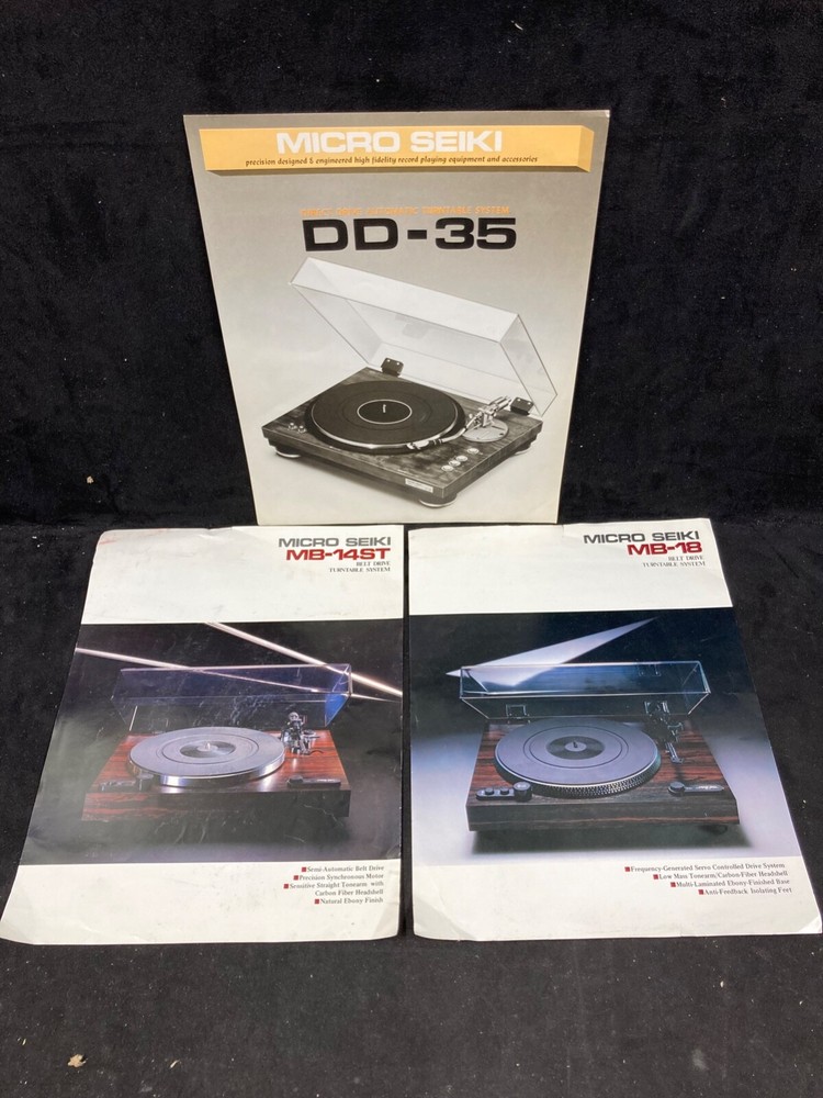 MICRO SEIKI MB-14ST, MB-18, DD-35 TURNTABLE SINGLE PAGE SELL SHEET & SPECS