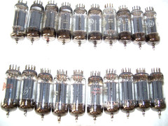 Lot (20) GE-made 6CG7 tubes,radio,amp,gray plates,center shield,6FQ7,twin triode