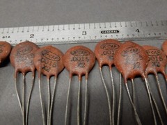 K-Cap Ceramic Disc Capacitor .0015 UF 2X Dual Unknown Voltage Qty 10 NOS