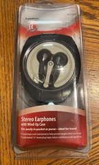 New RadioShack Stereo In-Ear Earbuds With Windup Case 33-1170